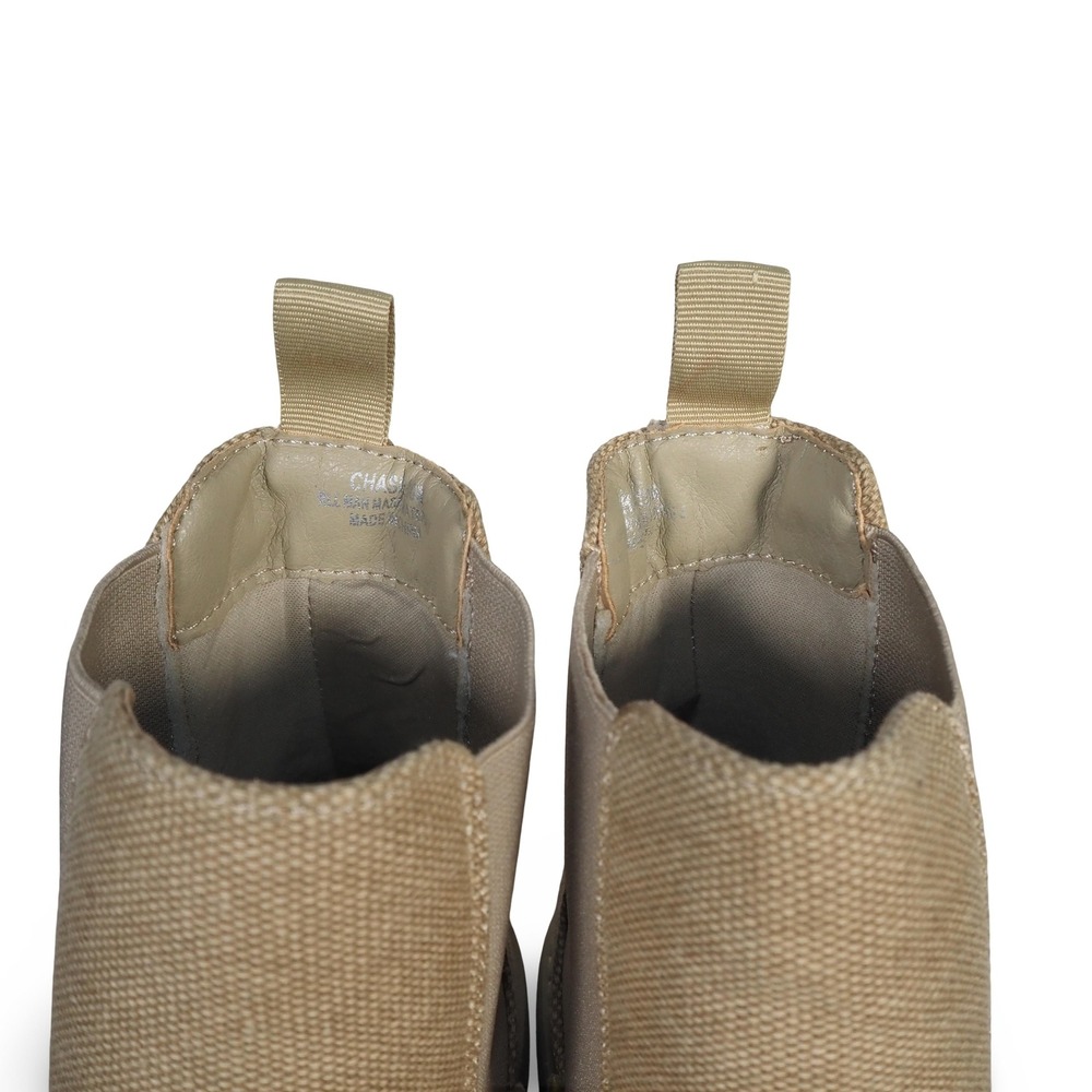 Dune Chase Canvas Chelsea Boots Tan Womens 10 Chunky Lug Sole Ankle Booties - Picture 11 of 11